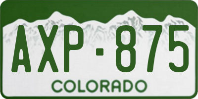 CO license plate AXP875