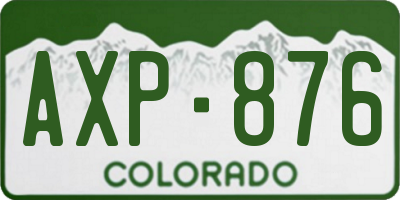CO license plate AXP876