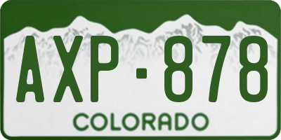 CO license plate AXP878