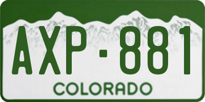 CO license plate AXP881