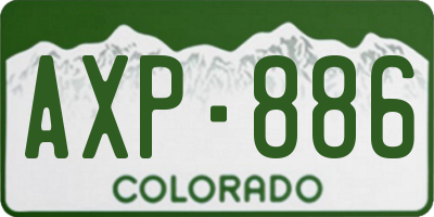 CO license plate AXP886
