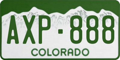 CO license plate AXP888