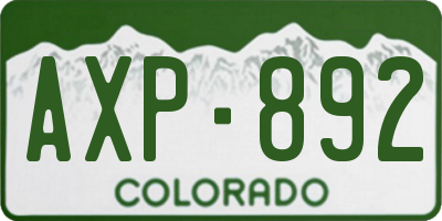 CO license plate AXP892