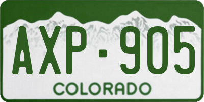 CO license plate AXP905