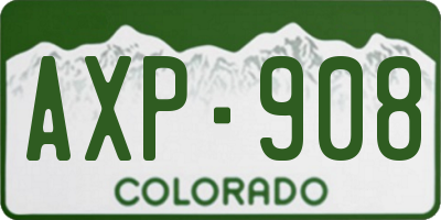 CO license plate AXP908