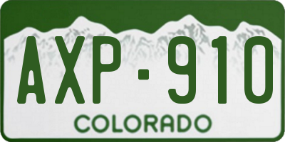 CO license plate AXP910