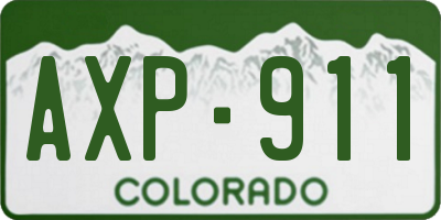 CO license plate AXP911