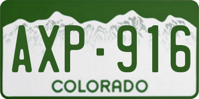CO license plate AXP916