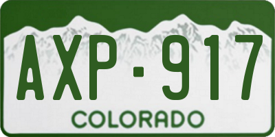 CO license plate AXP917