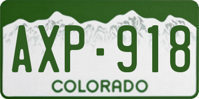 CO license plate AXP918