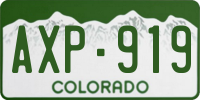 CO license plate AXP919