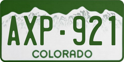 CO license plate AXP921