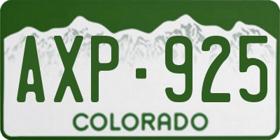 CO license plate AXP925