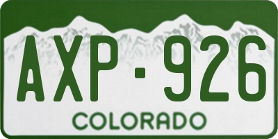 CO license plate AXP926