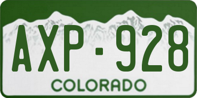 CO license plate AXP928