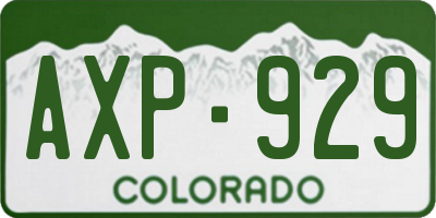 CO license plate AXP929
