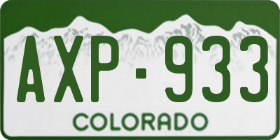 CO license plate AXP933