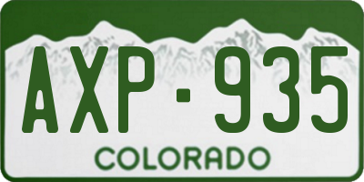 CO license plate AXP935
