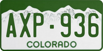 CO license plate AXP936