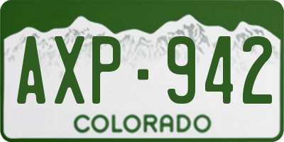 CO license plate AXP942