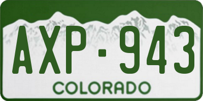 CO license plate AXP943