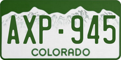 CO license plate AXP945