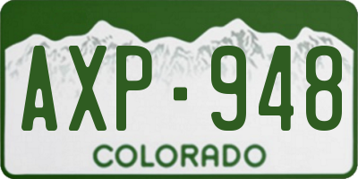 CO license plate AXP948