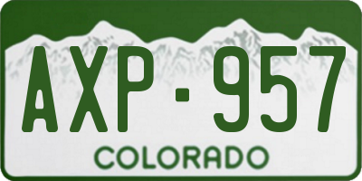 CO license plate AXP957