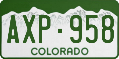 CO license plate AXP958