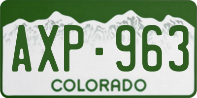 CO license plate AXP963
