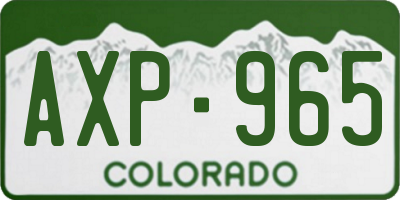 CO license plate AXP965
