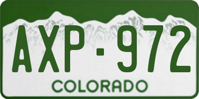 CO license plate AXP972