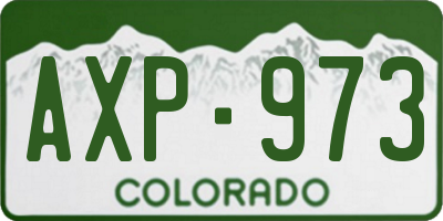 CO license plate AXP973