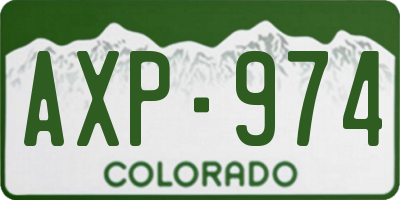 CO license plate AXP974