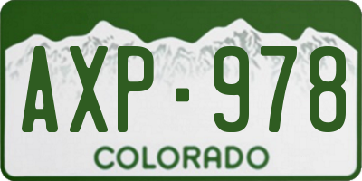 CO license plate AXP978