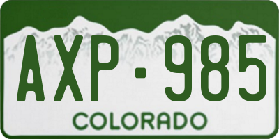 CO license plate AXP985