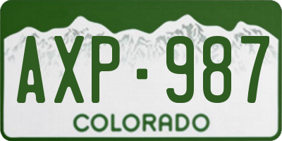 CO license plate AXP987