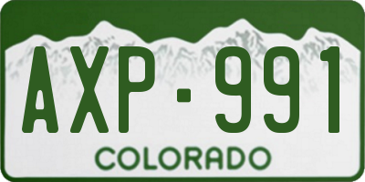 CO license plate AXP991