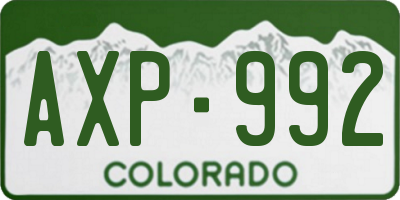 CO license plate AXP992
