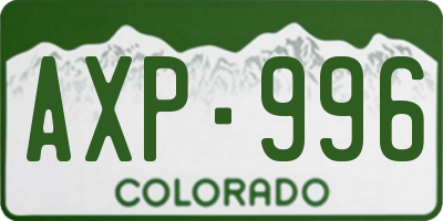 CO license plate AXP996