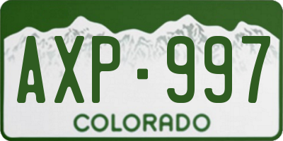 CO license plate AXP997