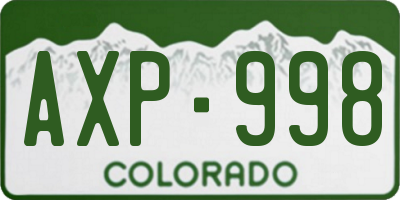 CO license plate AXP998