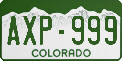 CO license plate AXP999