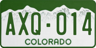 CO license plate AXQ014