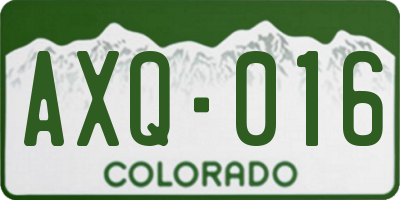 CO license plate AXQ016
