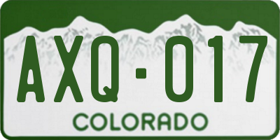 CO license plate AXQ017