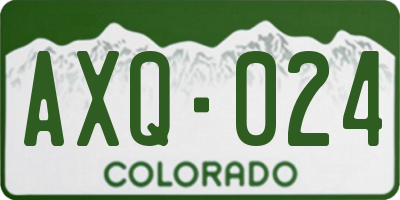 CO license plate AXQ024