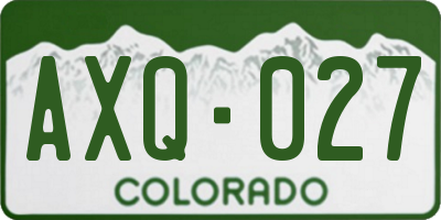CO license plate AXQ027