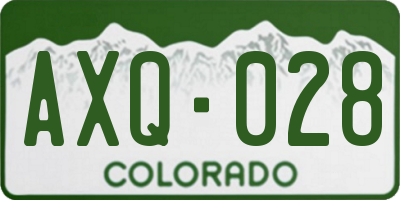 CO license plate AXQ028