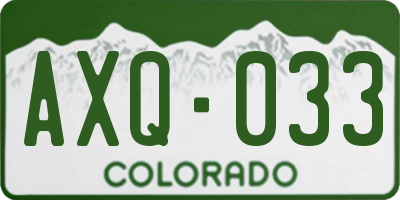 CO license plate AXQ033
